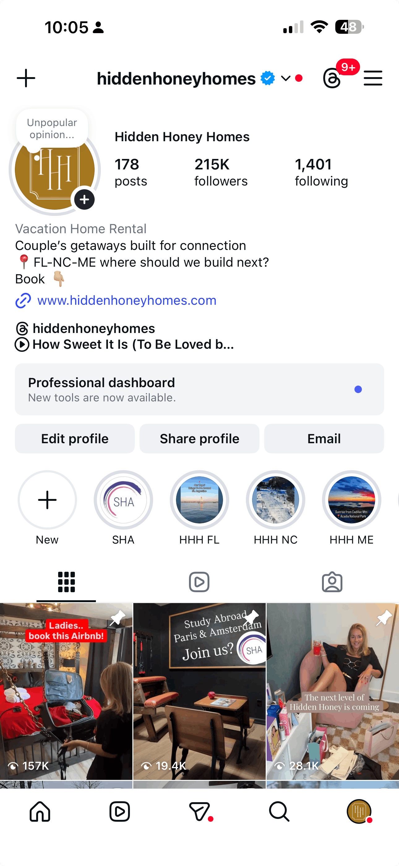 Erica and Matt at a Hidden Honey property